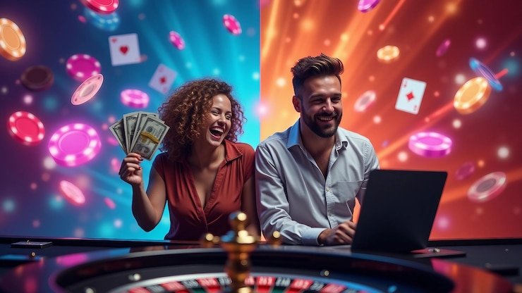 Antarmuka permainan Galactic Gems di platform khusus 4d dengan dealer langsung